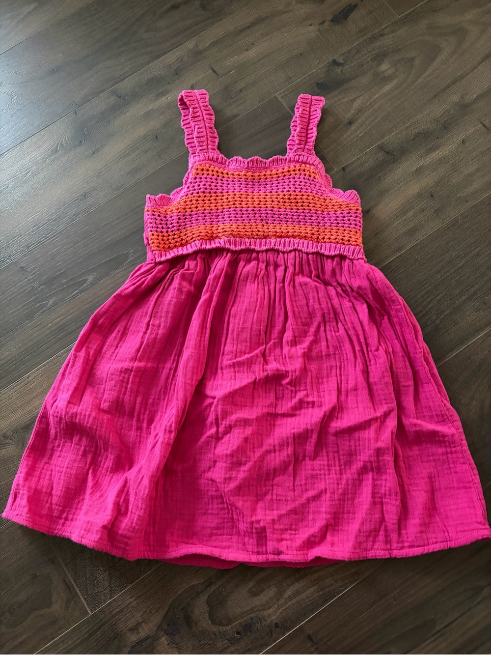 BabyGAP Girls' Bright Pink Crochet Bodice Sundress